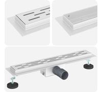 vidaXL Drain de douche avec design linéaire Argent 60 cm Acier inoxydable 304