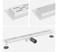 vidaXL Drain de douche avec design linéaire Argent 70 cm Acier inoxydable 304