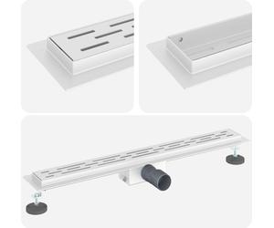 vidaXL Drain de douche avec design linéaire Argent 70 cm Acier inoxydable 304