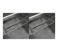 vidaXL Drain de Douche Linéaire 2pcs 530x140 mm