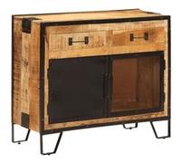 vidaXL - Buffet - Bois de manguier brut massif et métal - 80x31x66 cm - Multicolore