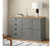 vidaXL Dressoir met lades VIGO 113x40x75 cm massief grenenhout grijs353189 Gris G