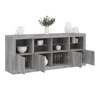 vidaXL Buffet avec lumières LED sonoma gris 163x37x67 cm