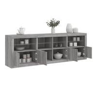 vidaXL Dressoir met LED-verlichting 202x37x67 cm grijs sonoma eiken3209014 Gris G