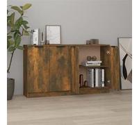 vidaXL 2× Buffets Armoires Latérales de Salle de Séjour Armoires de Rangement Meubles de Rangement Chêne Fumé 60x30x70 cm Bois d'Ingénierie