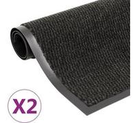 vidaXL Droogloopmatten 2 st rechthoekig getuft 120x180 cm zwart3051618 Noir G