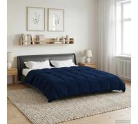 vidaXL Duvet complet toute l'année Bleu foncé 220 x 240 cm Microfibre