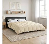 vidaXL Duvet complet toute l'année Crème 200 x 200 cm Microfibre