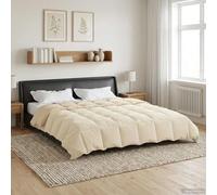 vidaXL Duvet complet toute l'année Crème 220 x 260 cm Microfibre
