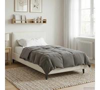 vidaXL Duvet complet toute l'année Gris clair 140 x 220 cm Microfibre
