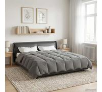 vidaXL Duvet complet toute l'année Gris clair 240 x 260 cm Microfibre