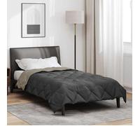 vidaXL Duvet complet toute l'année Gris clair et anthracite Microfibre 42025632