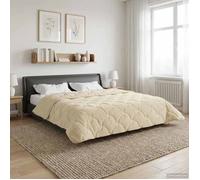 vidaXL Duvet complet toute l'année Matelassé Crème 200 x 200 cm