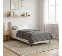 vidaXL Duvet complet toute l'année Matelassé Gris clair 155 x 200 cm
