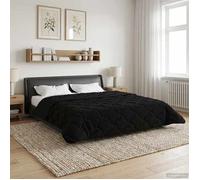 vidaXL Duvet complet toute l'année Matelassé Noir 220 x 240 cm 42026262