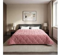 vidaXL Duvet complet toute l'année Matelassé Rose 200 x 240 cm 42026269