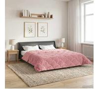 vidaXL Duvet complet toute l'année Matelassé Rose 220 x 240 cm 42026274
