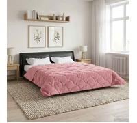 vidaXL Duvet complet toute l'année Matelassé Rose 220 x 260 cm 42026275