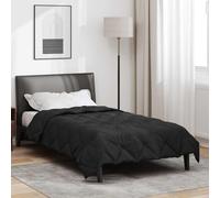vidaXL Duvet complet toute l'année Noir 220 x 140 cm Microfibre