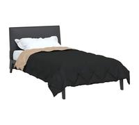 vidaXL Duvet d'été Simple Noir et Taupe 200 x 155 cm Microfibre, Couette rembourrée de Chambre, Ensemble de Duvet léger, Linge d'été Moderne, Couverture Microfiber Chic