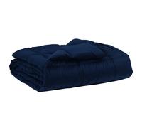 vidaXL Duvet d'été simple Matelassé Bleu foncé 135 x 220 cm Microfibre