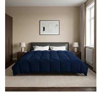 vidaXL Duvet d'hiver Matelassé Bleu foncé 240 x 260 cm Microfibre