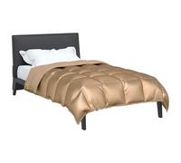 vidaXL Duvet d'hiver Doré 155 x 220 cm Satin et Microfibre, Chambre Moderne, Couette Ultra Douce pour l'hiver, Couvre-lit matelassé, Tissu Respirant, Housse hypoallergénique