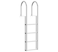vidaXL Escabeau de quai 4 marches argent 45 ×11,5 ×162 cm Aluminium