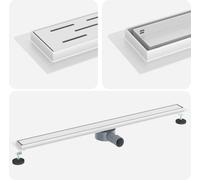 vidaXL Ecoulement de douche 2 en 1 avec siphon 360° argent 100 cm acier inoxydable 304