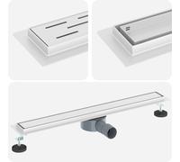 vidaXL Ecoulement de douche 2 en 1 avec siphon 360° Argent 70 cm Acier inoxydable 304