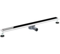 vidaXL Écoulement de douche avec cache en verre et siphon 360° noir 100 cm