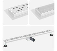 vidaXL Écoulement de douche avec design linéaire Argent 90 cm Acier inoxydable 304