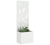 vidaXL Écran de confidentialité de Jardin Fretwork Blanc 50 x 150 cm, Inlays décoratifs, écran Moderne de Jardin et terrasse, séparateur de Vie privée, Panneau paysager extérieur