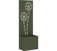vidaXL Toile pare-vue jardin Floral vert olive 50 x 140 cm