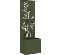 vidaXL, écran de protection pour jardin, motif floral, vert olive, 50 x 32 x 150 cm