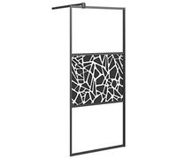 vidaXL Paroi de douche pour douche à l'italienne 90x195 cm Verre ESG design pierre noir