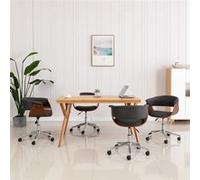 vidaXL Eetkamerstoelen 4 st draaibaar stof grijs3054885 Gris G