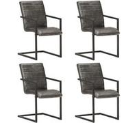 VIDAXL Chaises à manger cantilever - Gris