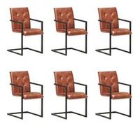 vidaXL Chaises cantilever - Marron