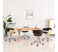 vidaXL Eetkamerstoelen draaibaar 4 st kunstleer zwart3054882 Noir G
