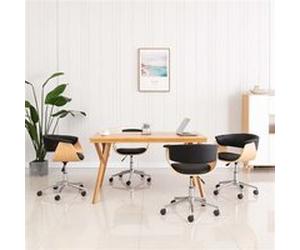 vidaXL Eetkamerstoelen draaibaar 4 st kunstleer zwart3054882 Noir G