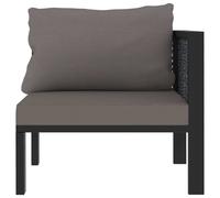 vidaXL Elément d'angle de canapé avec accoudoir gauche Poly rotin Anthracite