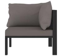 vidaXL Elément d'angle de canapé avec accoudoir gauche Poly rotin Anthracite