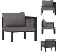 vidaXL Elément d'angle de canapé avec accoudoir gauche Poly rotin Anthracite - Eléments de canapés de jardin
