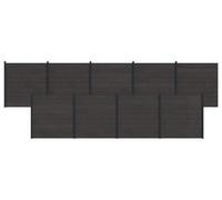vidaXL Élément de clôture, 9 pièces, WPC et aluminium, noir