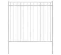 vidaXL Élément de clôture ASSEN Blanc 170 x 200 cm Acier, Clôture en acier pour jardin et terrasse, robuste barrière extérieure, élément de séparation de patio