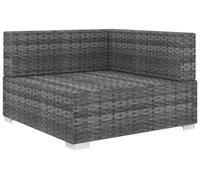 vidaXL : Éléments d'angle de canapé avec coussins, en polyrotin, couleur gris