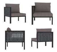 vidaXL Éléments d'angle pour canapé, avec accoudoir droit, en polyrotin anthracite - Élément d'angle pour canapé modulaire - Éléments d'angle pour canapé modulaires - Élément d'angle pour canapé modul