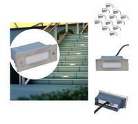 vidaXL Encastrés muraux à LED pour escaliers 12 pcs 44x111x56 mm - Éclairage extérieur