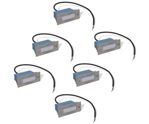 vidaXL Encastrés muraux à LED pour escaliers 6 pcs 44x111x56 mm